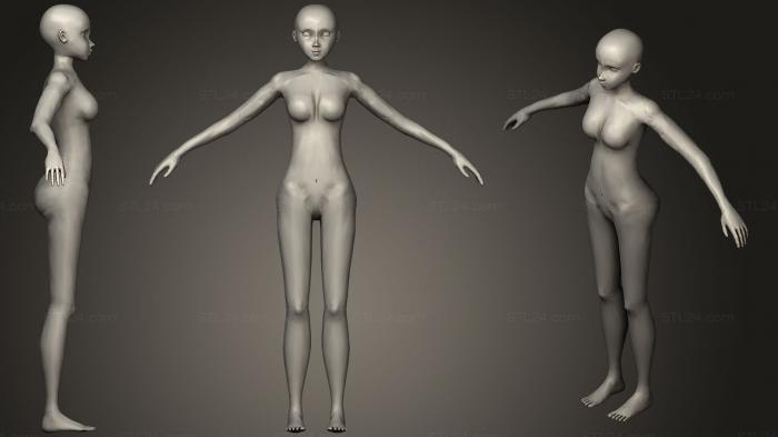 Figurines simple (Female Body, STKPR_0455) 3D models for cnc